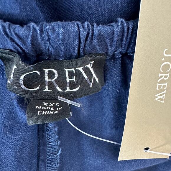 J.Crew Mini Beach Short Indigo Cotton Voile Navy Blue Resort Vacation XXS NWT - Picture 8 of 11